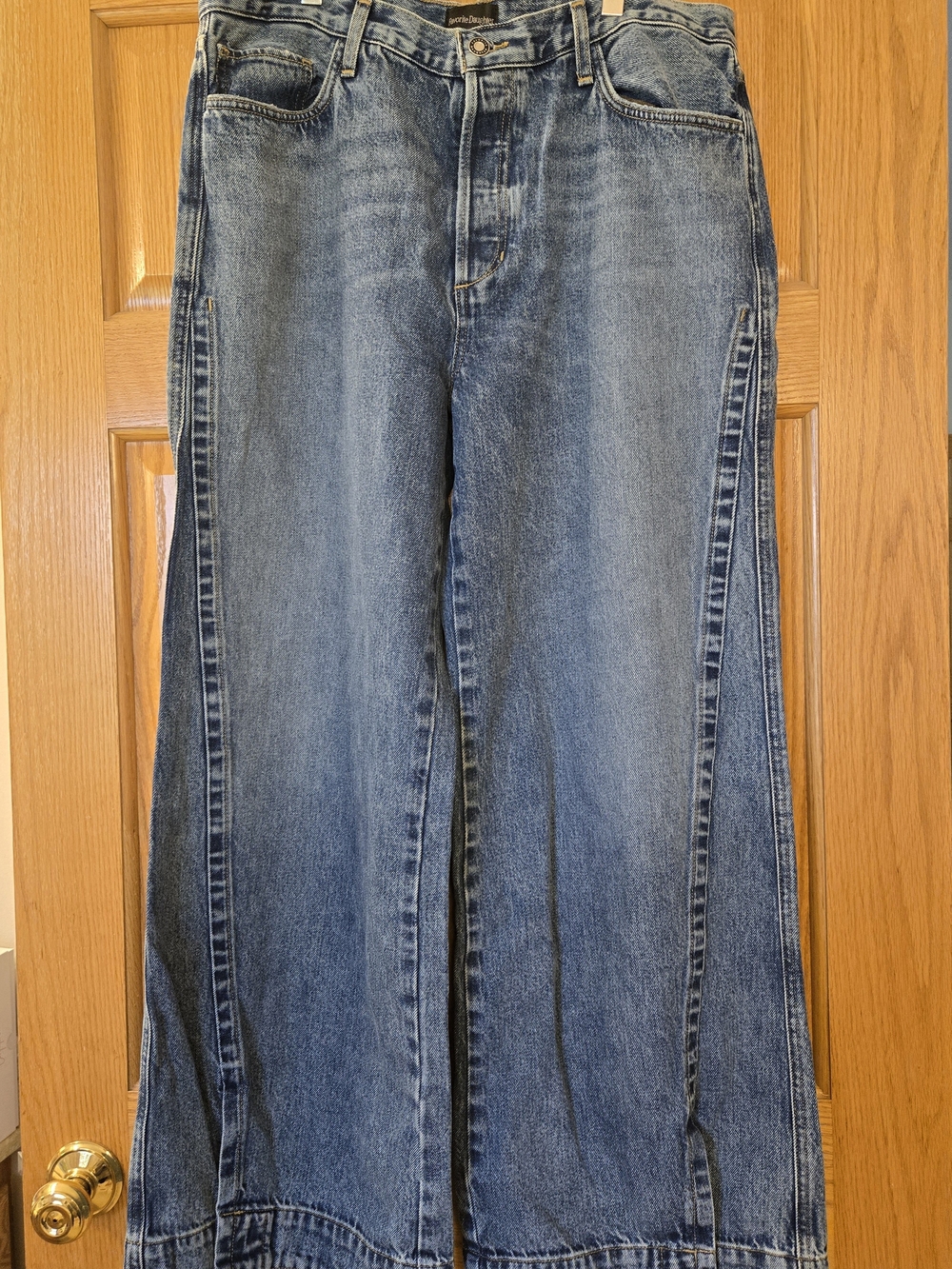 Favorite Daughter Wide Leg Denim Jeans in Classic Blue NWT Size 31 - Picture 3 of 9